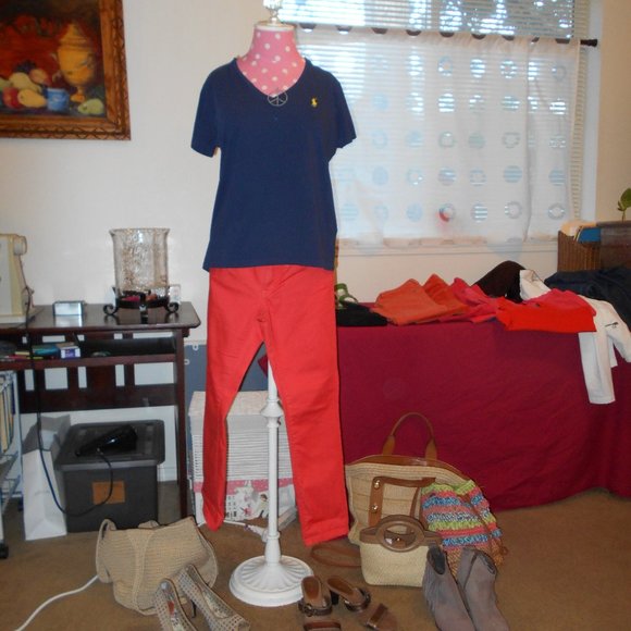 Ralph Lauren Sport V-Neck T-Shirt Navy M - L - Picture 6 of 12